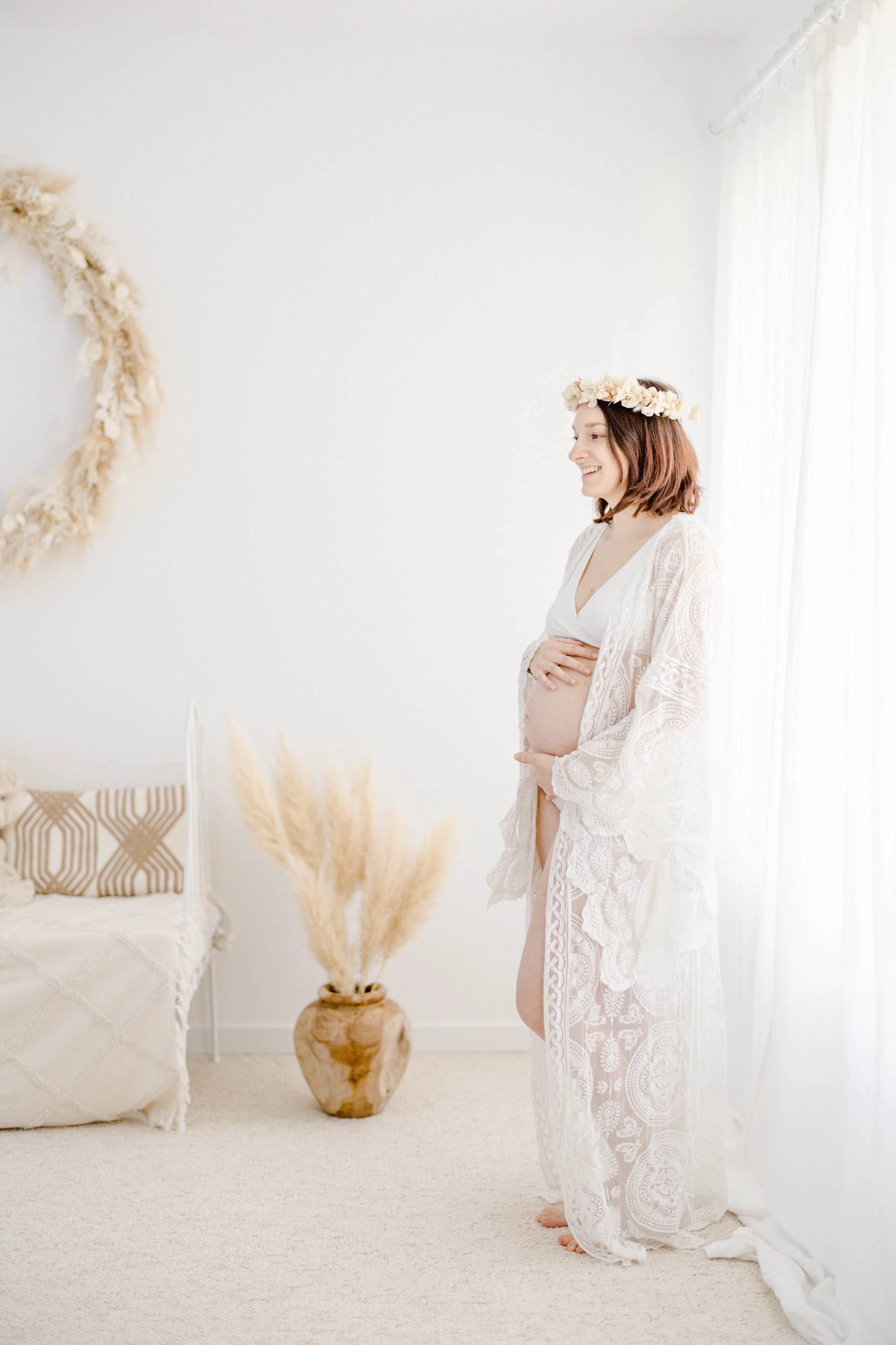 robe rose dentelle gris marron